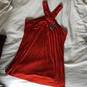 NWT PinkBlush maternity orange halter tank top